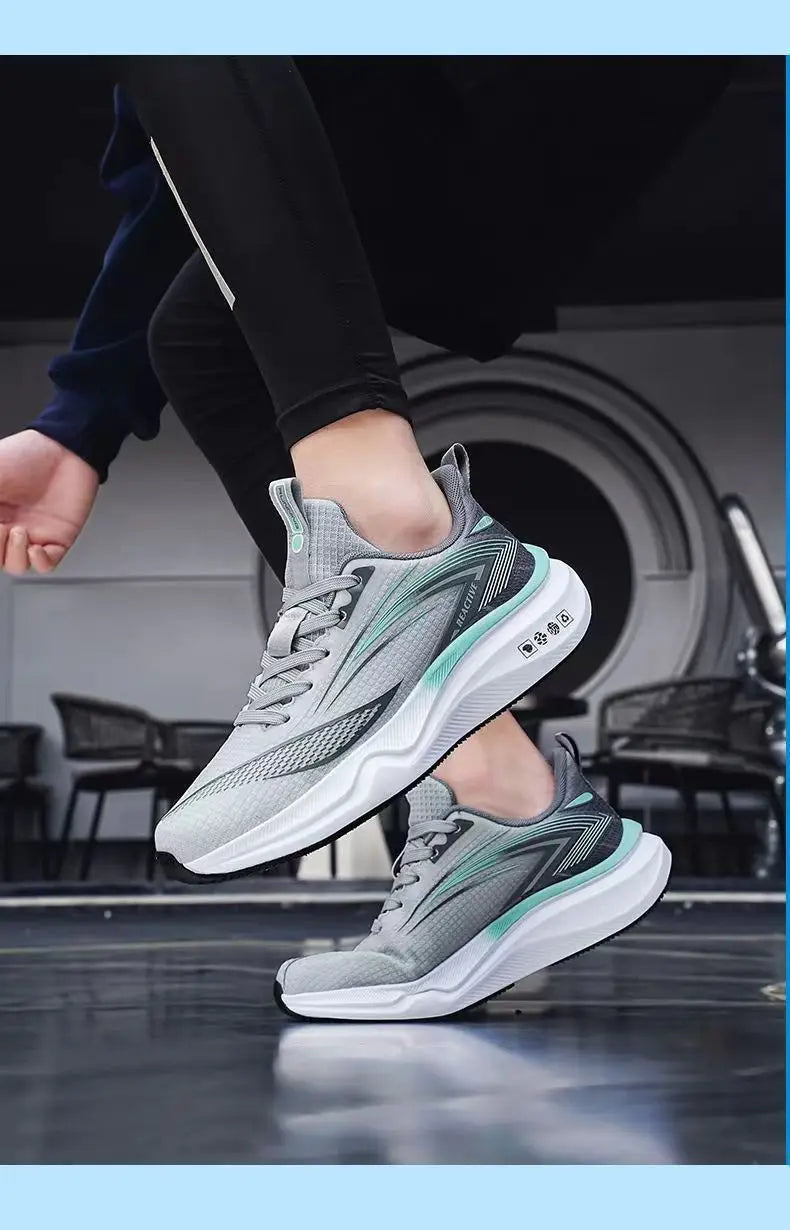 Men's Breathable Running Shoes Summer Hot Sale Of The Season Casual Sporty Fish Thread Soft Bottom Thick Heel Cross-Border St...