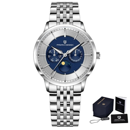 Pagani Design 40mm Multifunctional Men's Quartz Watch Japan Movt Moon Phase 100m Waterproof Sapphire Glass Wristwatches For Man