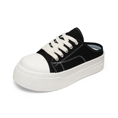 Summer Canvas Sneakers Men Half Shoes Comfortable Breathable Slip-on Shoes Man Mules Street Style Platform Men's Casual Sneakers