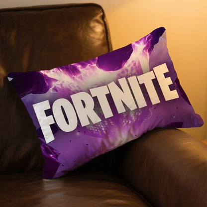 Capa de almofada retangular com logótipo do jogo F-FORTNITE — fronha estampada para cabeceira, sofá, quarto e decoração de casa
