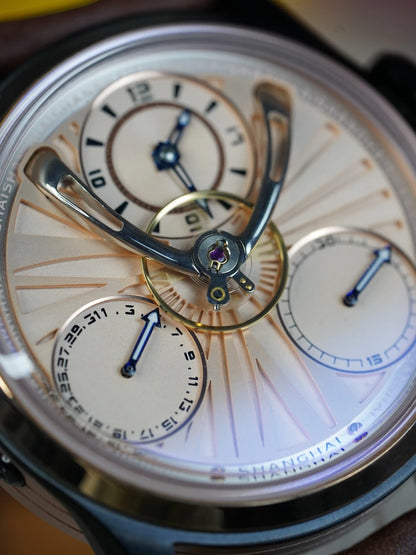 Shanghai Watch Central Flywheel Men's Watches 42.5mm Automatic Watches Fashion 316L Stainless Steel Mechanical Wristwatch 877