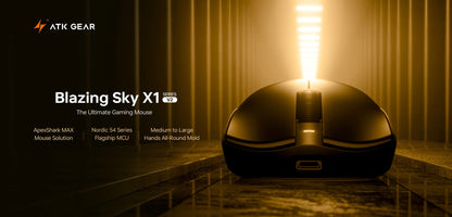 Rato sem fios ATK Blazing Sky X1 V2 Series Dual Mode Paw 3950ultra, taxa de resposta 8k, ergonomia personalizada, rato gaming e e-sport para escritório