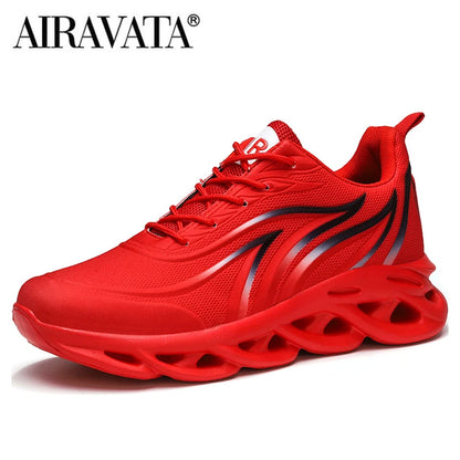 Baskets imprimées « Flame » pour homme, chaussures de sport Flying Weave, chaussures de course confortables, chaussures de sport pour homme pour l'extérieur