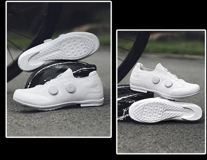 Cycling shoes road bike unisex, HsYixin breathable SPD self-locking non-slip racing road bike shoes flat MTB bicycle sneakers