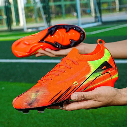 New Men Football Boots Match Soccer Shoes FG Ultralight Drop Shipping Training Shoes Cleats Outdoor Soccer Non-Slip Long Spikes