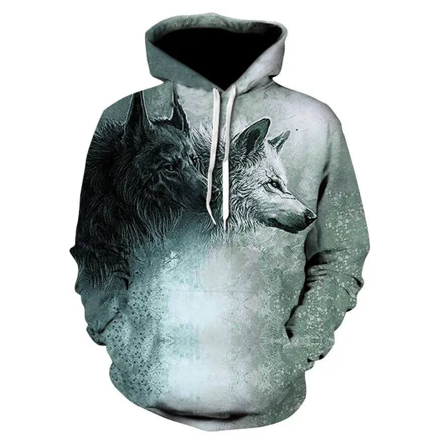 Ferocious Wolf Head Anime Sweatshirt 3D Printed Hoodies Men/Women Fashion Clothing Harajuku kids Men coat