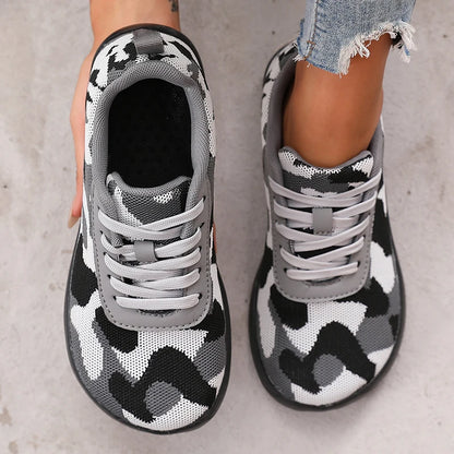 Camouflage Women's Shoes WideToe Breathable Mesh Comfortable Flat Bottom Barefoot Shoes New Soft Sole Chaussure De Mens Sneakers