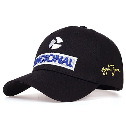 Bonés de baseball unissexo com bordado de letras NACIONAL, para primavera e outono, chapéus casuais ajustáveis para exterior, chapéu de proteção solar, boné desportivo de golfe