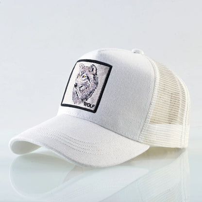 Modna bejzbol kapa s vezenim zakrpama "Wolf", snapback hip hop trucker kape za muškarce i žene, za vanjsku upotrebu, prozračna kapa s vizirom