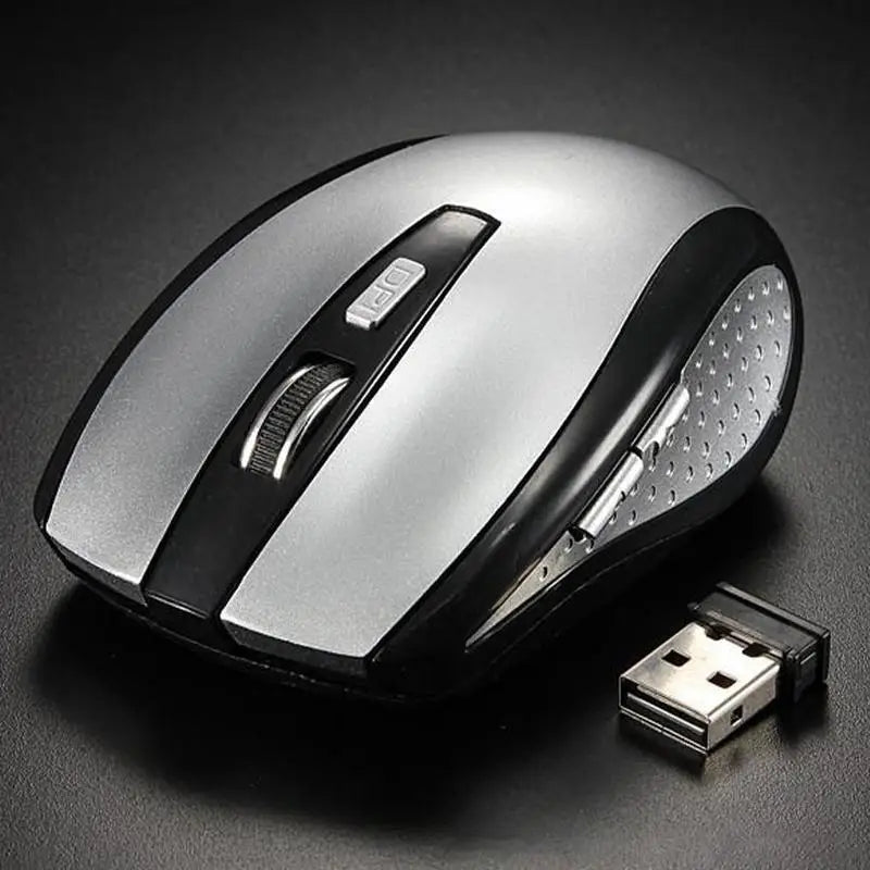 Rato Ótico Sem Fios 2.4GHz com Recetor USB para Gaming, 6 Botões, para Computador, PC e Portátil, Acessórios