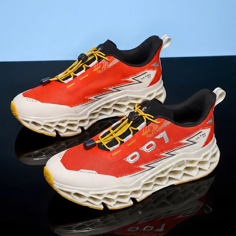Summer Hot Selling Professional Mens Sports Shoes Marathon 3D Printed Sole Running Shoes Foot Protecting Commuting Walking Shoes