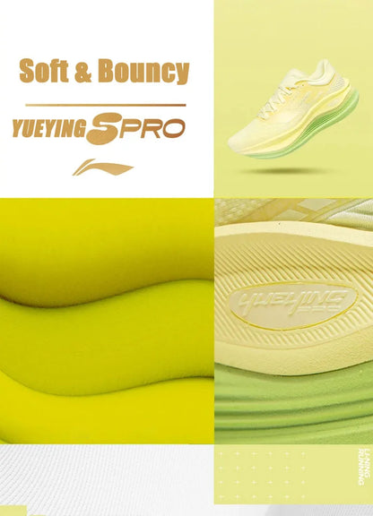 Li-Ning Women's YUEYING 5 PRO Optimized Cushion Running Shoes with Wide Toe Box SUPER BOOM Reflective LiNing Sneakers ARHV014