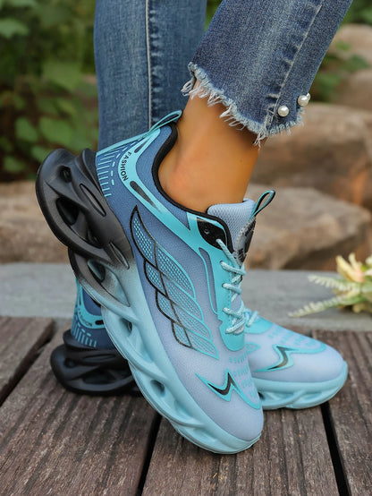Summer Unisex Running Shoes Women Lightweight Mesh Breathable Comfortable Flat Soft Tennis Shoes Lace-up Sneakers
