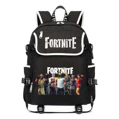Fortnites Large Capacity Backpack Casual Shoulder Bag with USB Port Unisex Anime Students Schoolbag New Stylish Stationery Gift