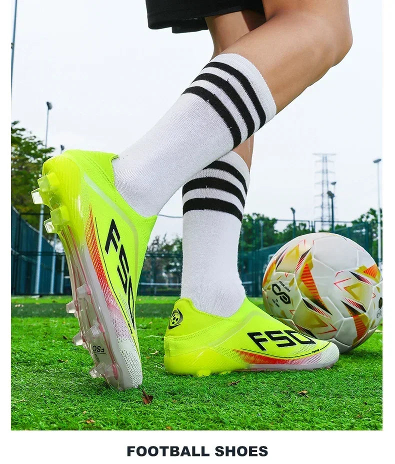 New Men Football Boots Non-Slip Boys Soccer Shoes Grass Cleats High-quality Match Sneakers Hot-selling Outdoor High-top Light