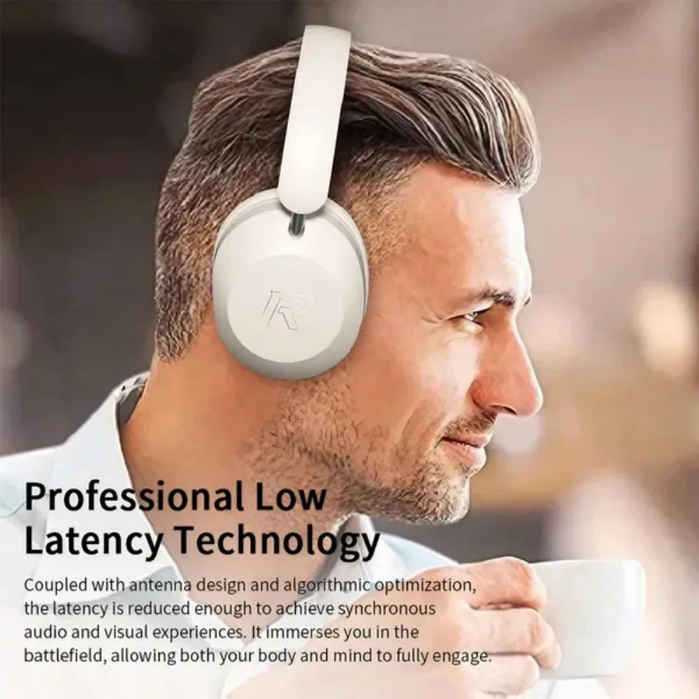 Foldable Wireless Bluetooth Headset Over Ear Sports Headphones with Stereo Sound, Noise Reduction, High Power Bluetooth Headphones for Music, Calls & Travel