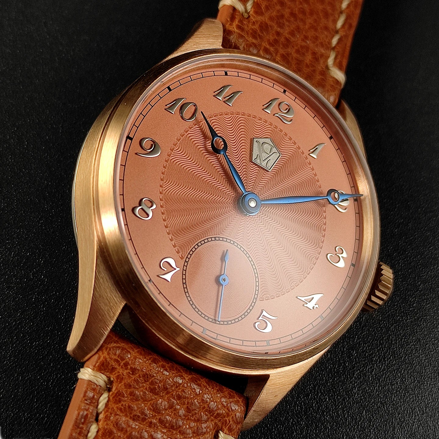 40.5 Men's Manual Mechanical Watch Tin Bronze Guilloché Surface Three-Dimensional Silver Nail Roasted Blue Needle Seagull ST3621