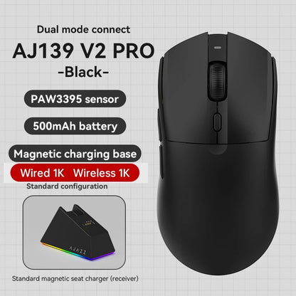 Bezdrôtová myš AJAZZ AJ139Pro/AJ139V2MC s čipsetom PMW3395/PAW3311, 12000-26000Dpi, profesionálna herná myš