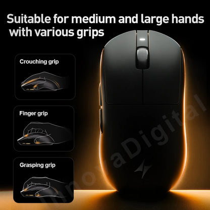 ATK Dragonfly A9 Ultra Wireless Gaming Mouse PAW3950, Tri-Mode 8K Gaming Mouse, Ultra-Lightweight Ergonomic Esports Mouse for FPS Gaming