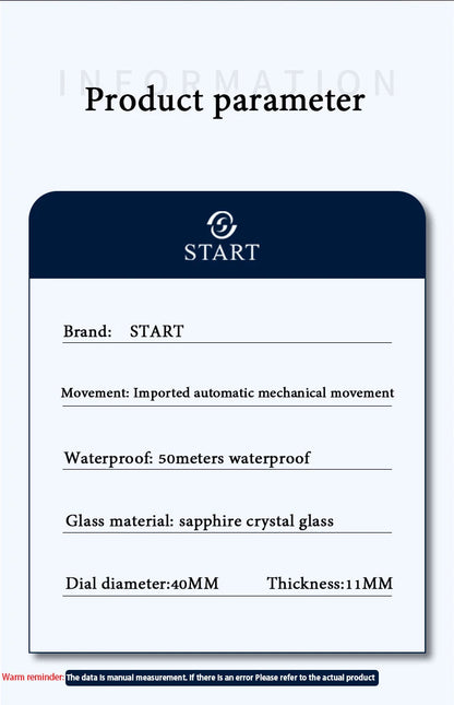 【START】Gypsophila Men's Watch Official Authentic Diamond Watch Waterproof Automatic Mechanical Watch Date Week Function
