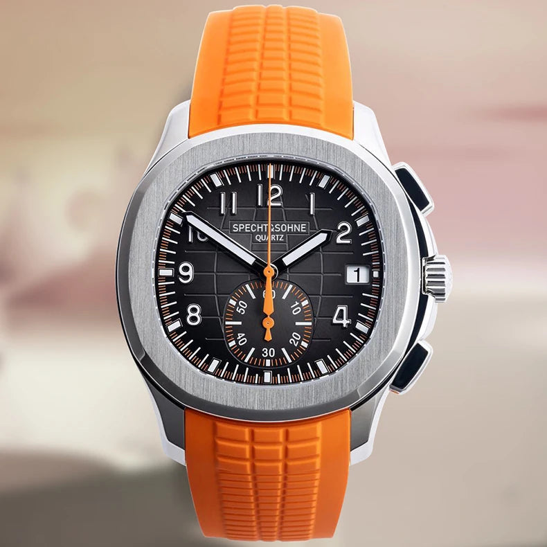 Droppshiping Products 2025 Men Watch Specht&Sohne Japan Chronograph Quartz Wristwatch Rose Gold Relogio Masculino 50M Waterproof