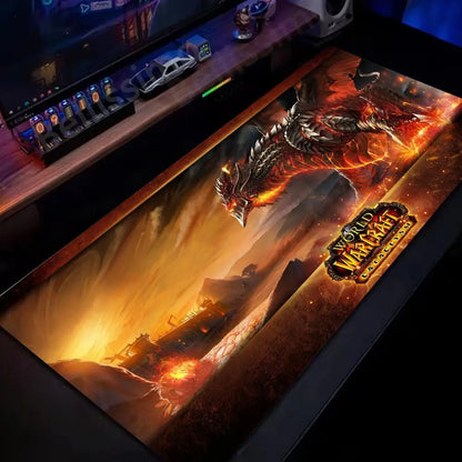 Naturlig Horde Alliance-musemåtte i gummi, stor skrivebords- og tastaturmåtte til computer, HD World Of Warcraft gaming-musemåtte med hurtig overflade og låst kant