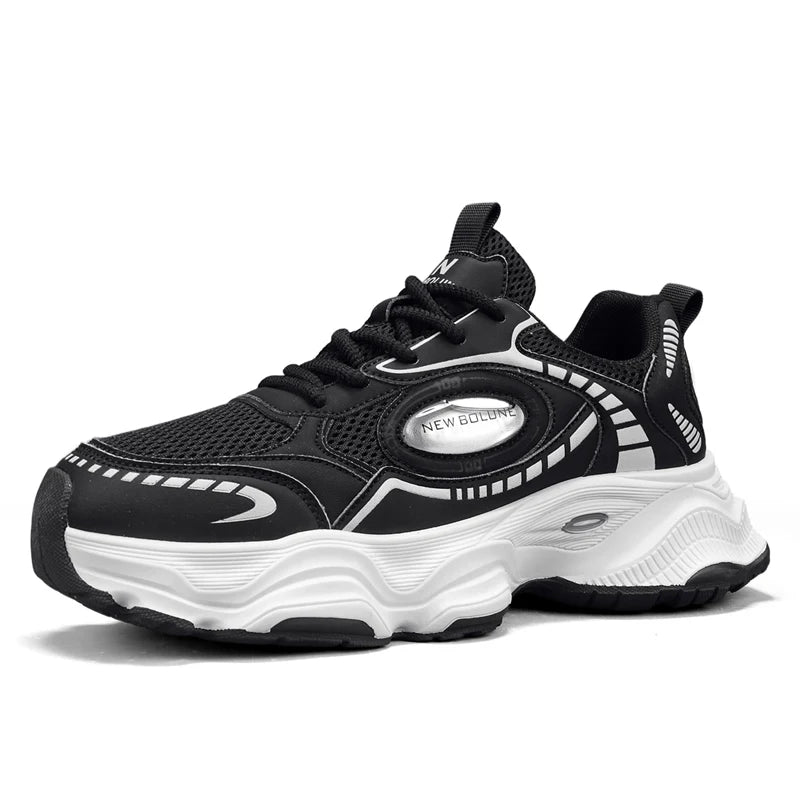 Mens Sports Shoes 2026 New Mesh Breathable Thick Sole Height Increasing Wear-resistant Daily Commuting Versatile Casual Sneakers