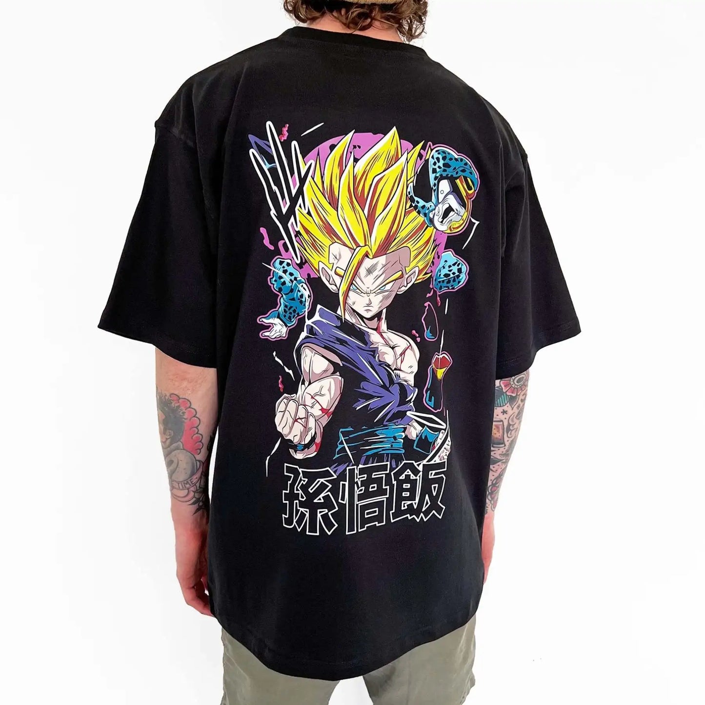 Dragon Ball Z-print T-shirt i bomuld med korte ærmer Son Goku Vegeta til mænd og kvinder Harajuku Y2k Tee vintage sommer-streetwear