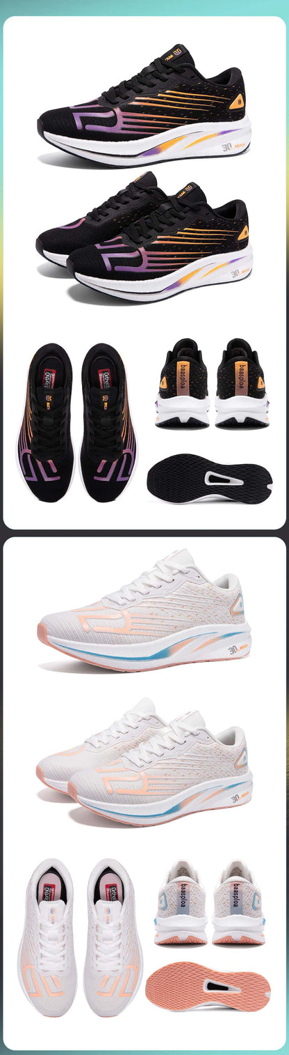 Zapatillas profesionales de running Baasploa para hombre, ligeras y transpirables, zapatillas deportivas de jogging para mujer con placa de carbono y suela antideslizante