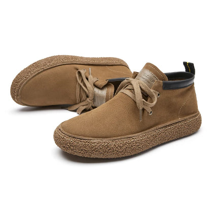 Luxury Brand Men Suede Leather Casual Shoes Genuine Leather Natural Handmade Anti-Skid Design Spring Autumn