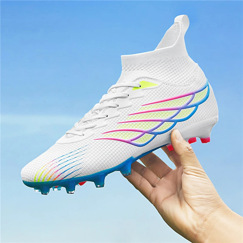 Superfly FG Football Boots Outdoor Soccer Cleat Black Shoes Soft Sport Professional Shoes Breathable Comfortable Boots Plus Size