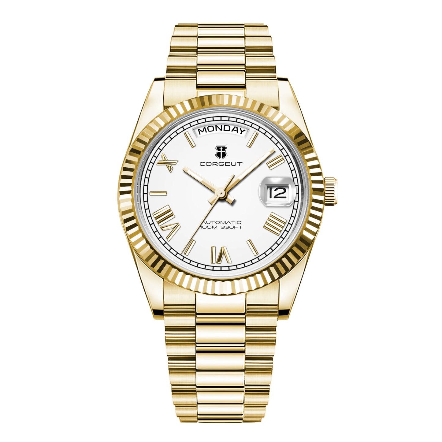 39mm Men Corgeut Logo/Name NH36 Automatic Mechanical Relogio Masculino Sapphire Glass Luminous Waterproof Wristwatch