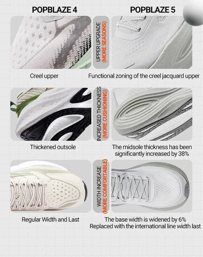 361 Degrees PopBlaze 5 Men Running Shoes New Cushioning Thick-soled Breathable Non-slip Outdoor Jogging Male Sneakers 672532212