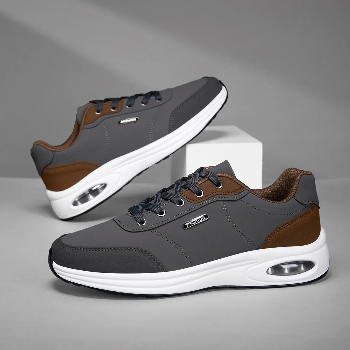 New Men's Shoes Spring Autumn Waterproof Walking Shoes Non-Slip Cushioning Men's Casual Leather Sports Shoes Men's Tennis Shoes