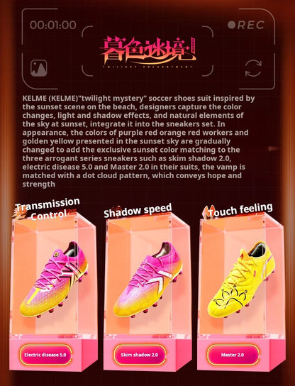 Kelme High-end Football Shoes Short Nail Anti Slip Football Boots Artificial Grass Cushioning Training Mg Football Shoes