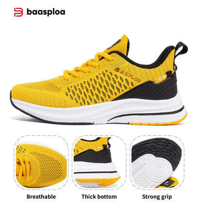 Ténis de corrida para homem Baasploa – Ténis casuais de malha, leves e de design, para corrida, respiráveis, com atacadores, para caminhada desportiva