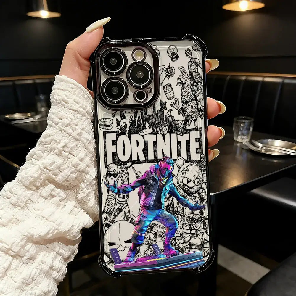 Cover placcata Popular Game FortniteS per Samsung S26 S25 S24 S23 S22 S21 S20 FE Note20 Edge Plus Ultra 4G 5G anti-caduta