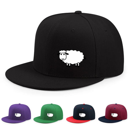 Casquette de baseball unisexe ajustable - Casquette de style urbain à visière plate avec motif de mouton : un accessoire décontracté, polyvalent et personnalisable