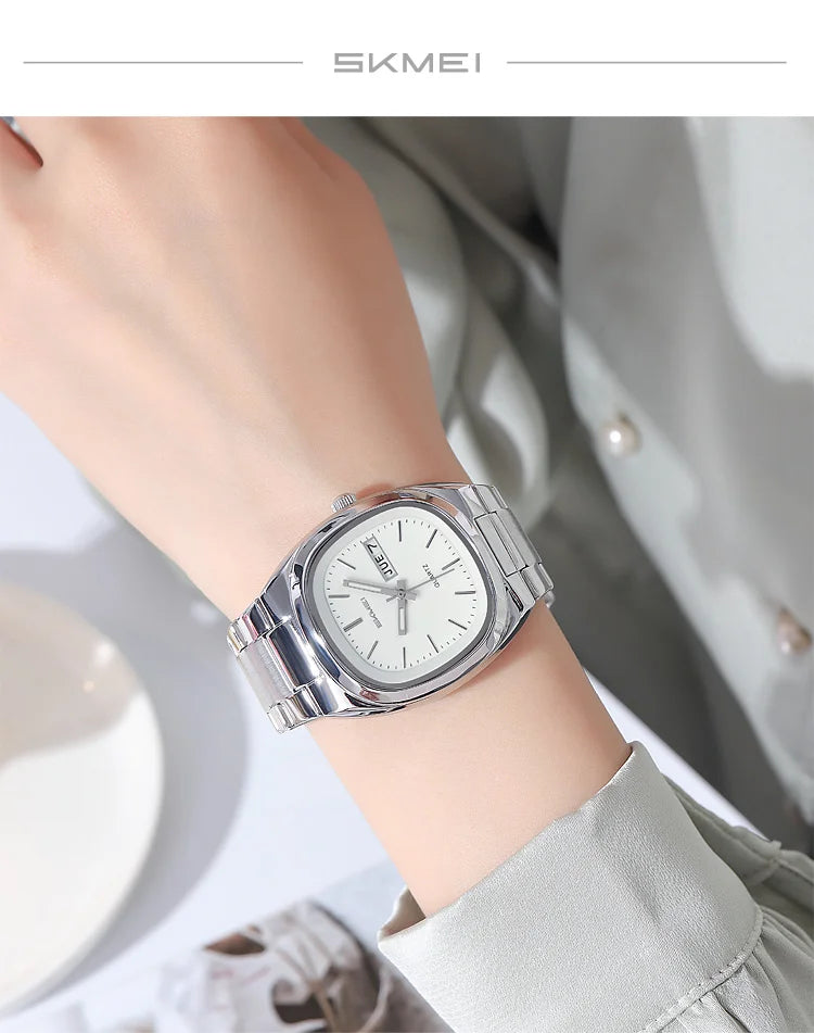 SKMEI 2420 Casual Female Wristwatch Dress For Women Ladies Business Steel Clock Fashion Quartz Date Time Women Luxury Watches