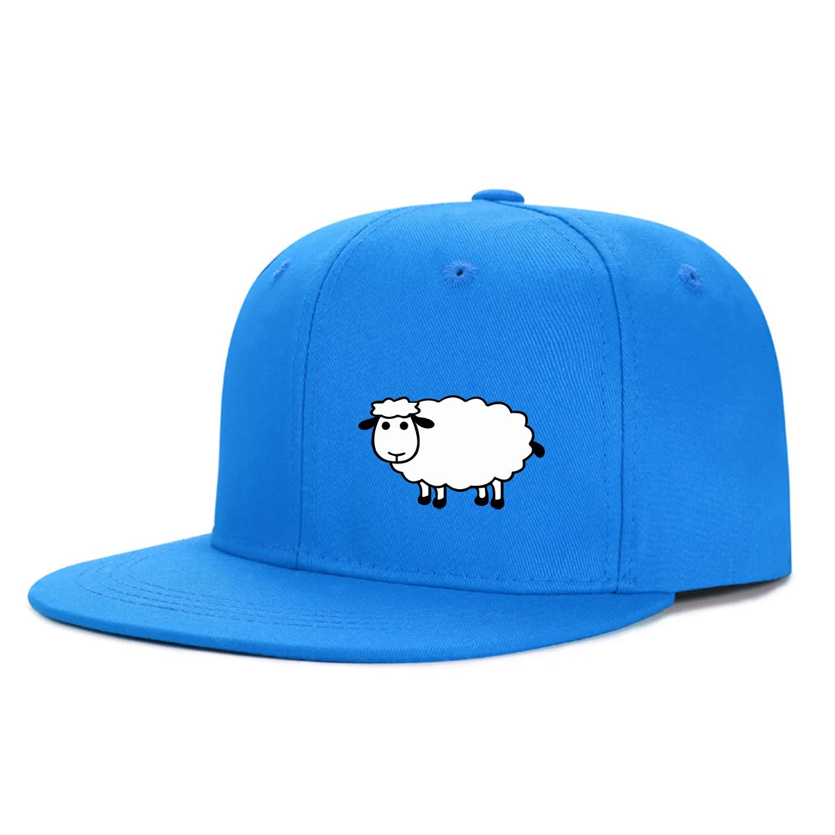 Casquette de baseball unisexe ajustable - Casquette de style urbain à visière plate avec motif de mouton : un accessoire décontracté, polyvalent et personnalisable