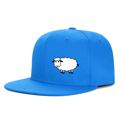 Casquette de baseball unisexe ajustable - Casquette de style urbain à visière plate avec motif de mouton : un accessoire décontracté, polyvalent et personnalisable