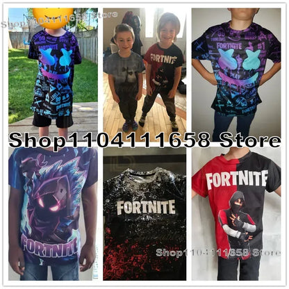 Summer T-shirt Raven Ultima Knight F-Fortnite T Shirt 3D Print Banana Peely Men's Tee Battle Royale Game Tops Birthday Gifts