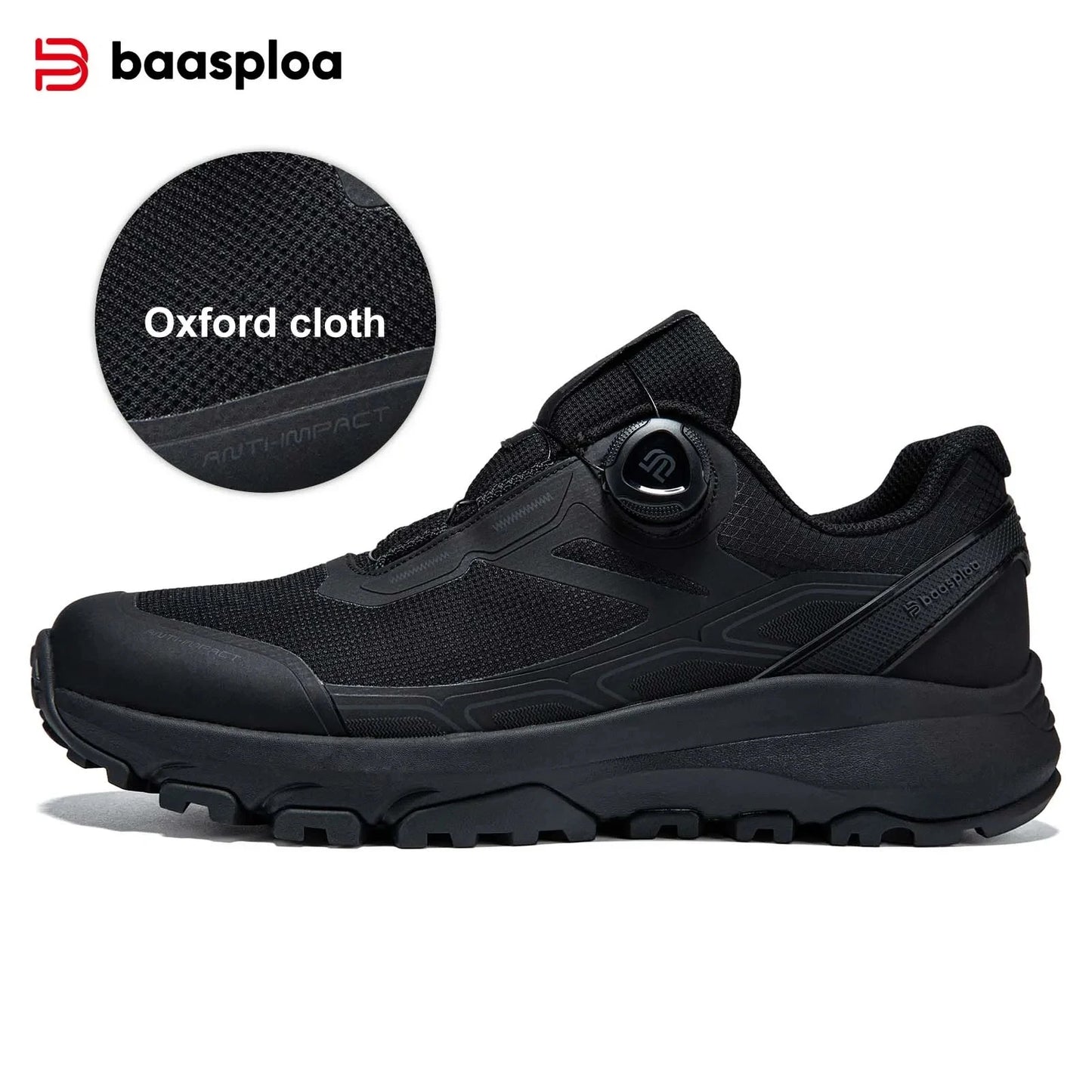 Baasploa Men Hiking Sneakers Brand High Quality Trekking Climbing Shoes Male Rotating Button Luxury Designer Outdoor Sneakers
