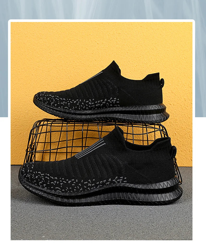 Buty męskie Oddychające męskie trampki Wygodne buty do biegania Tenisowe buty outdoorowe Buty wsuwane do chodzenia Buty do joggingu typu skarpeta