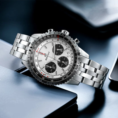 BERNY Aviation Men's Watches Quartz Chronograph Watch Date Sapphire Super Luminous Luxury Brand Dress Man Wristwatch