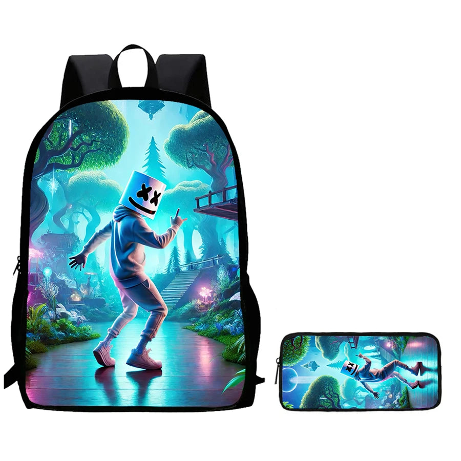 Conjunto de Mochila Infantil Fortnite de 2 Peças com Estojo, Leve e Resistente, Saco Escolar para Rapazes e Raparigas dos 6 aos 9 Anos, Material Escolar Diário