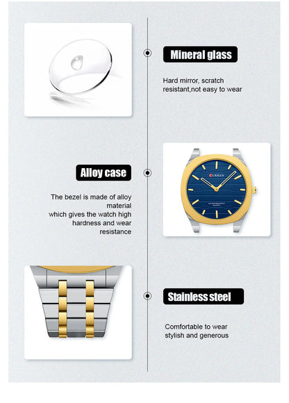 CURREN Top Luxury Brand Quartz Watch Men Stainless steel Strap Military Watches 30ATM Waterproof Wristwatch Relogio Masculino