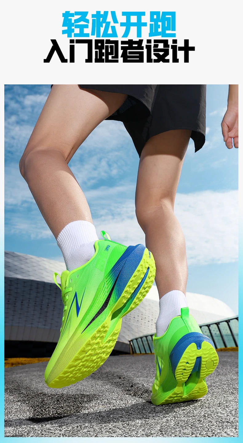 Running Shoes Carbon Board Speciality Marathon Men Sports Reticular Breathable Lightweight Women's Athletic Nonskid Sneakers