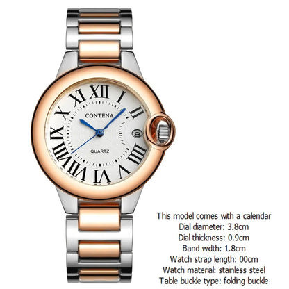 New Brand Luxury Stainless Steel Men and Women Luxury Atmosphere Quartz Watches Fashion Blue Balloon Women Date Watch Suit