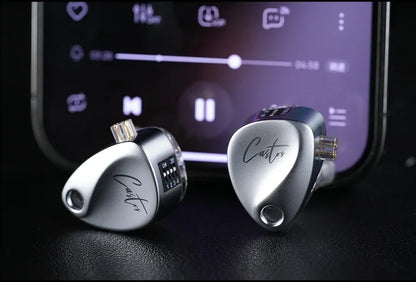 KZ Castor Wired Earbuds HiFi Bass Earphones with Dual Dynamic Drivers, Tunable Balanced Armature In-Ear Headphones, High Resolution Audio Earbuds